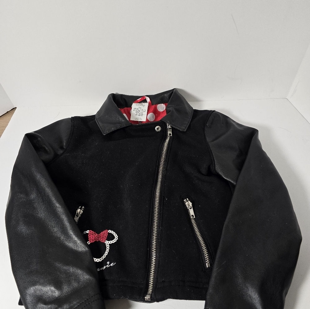 Disney vintage minnie mouse girls moto jacket sz 5/6 - Picture 4 of 5